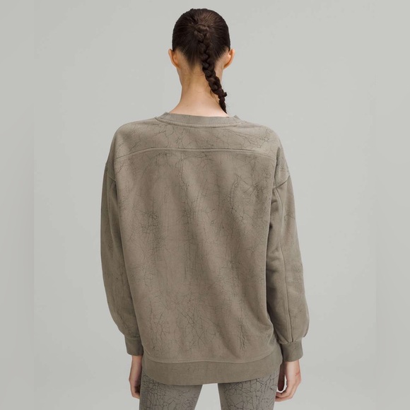 LULULEMON Perfectly Oversized Crew Thread Dye Rover Black Beige Taupe Size 12 - Picture 4 of 10